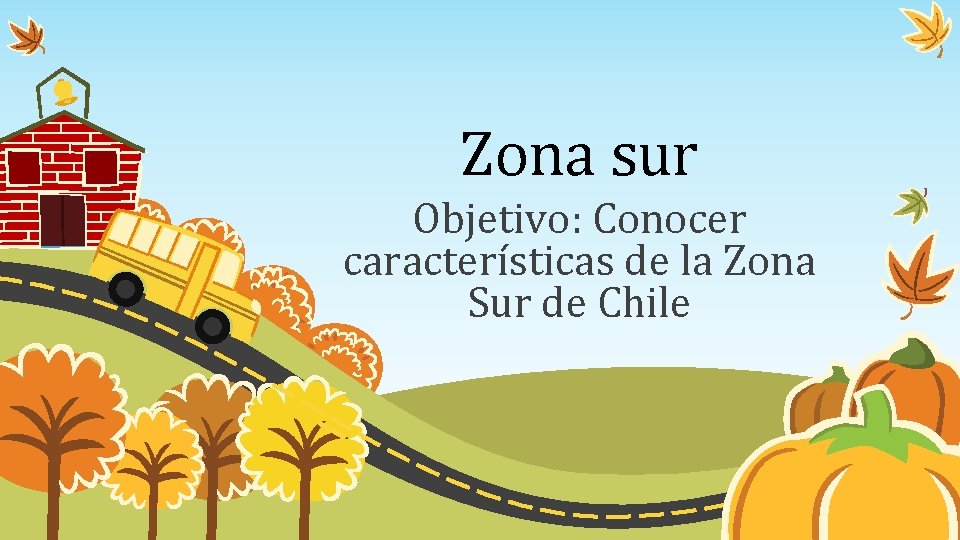 Zona sur Objetivo: Conocer características de la Zona Sur de Chile 