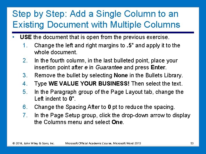 Step by Step: Add a Single Column to an Existing Document with Multiple Columns