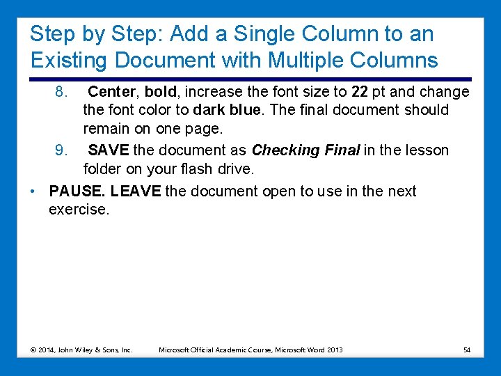Step by Step: Add a Single Column to an Existing Document with Multiple Columns