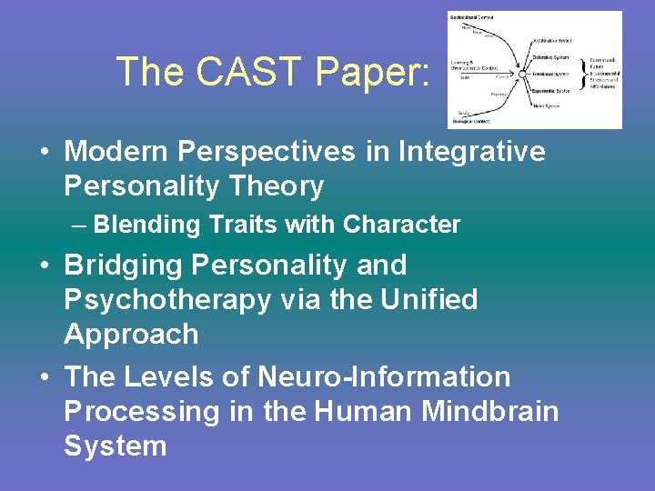 The CAST Paper: • Modern Perspectives in Integrative Personality Theory – Blending Traits with