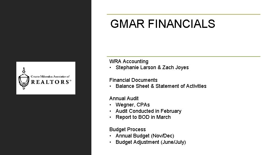 GMAR FINANCIALS WRA Accounting • Stephanie Larson & Zach Joyes Financial Documents • Balance