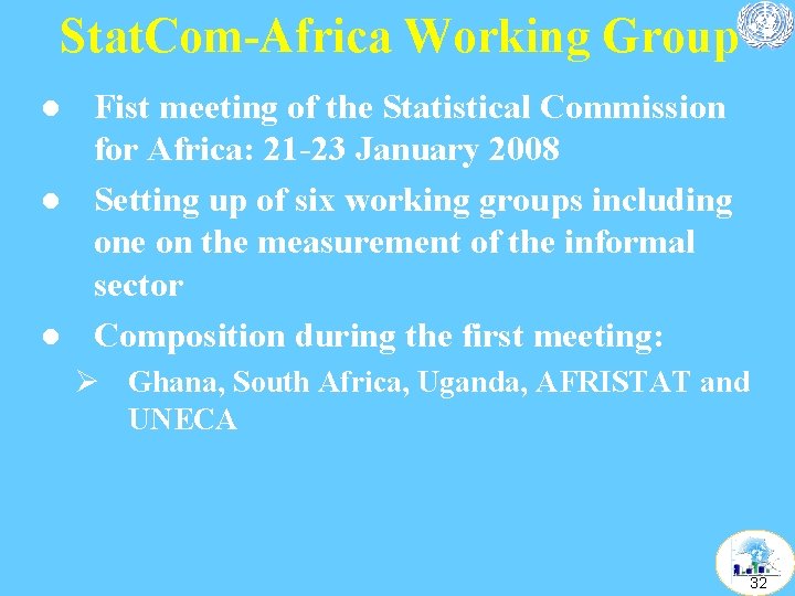 Stat. Com-Africa Working Group l l l Fist meeting of the Statistical Commission for