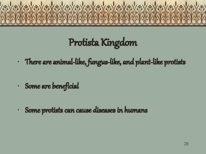 Protista Kingdom • There animal-like, fungus-like, and plant-like protists • Some are beneficial •