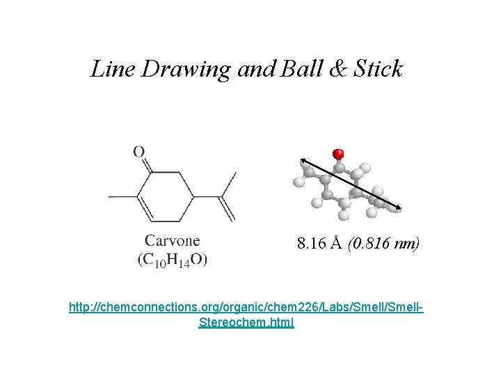 Line Drawing and Ball & Stick 8. 16 Å (0. 816 nm) http: //chemconnections.