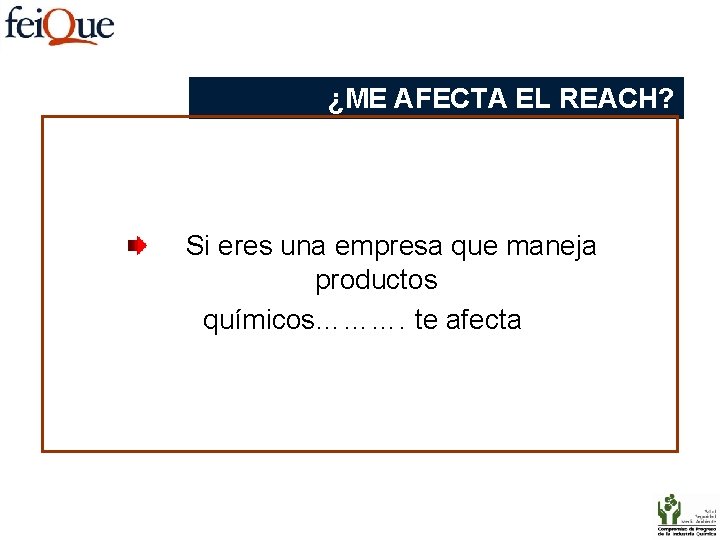 ¿ME AFECTA EL REACH? Si eres una empresa que maneja productos químicos………. te afecta