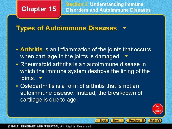 Chapter 15 Section 2 Understanding Immune Disorders and Autoimmune Diseases Types of Autoimmune Diseases