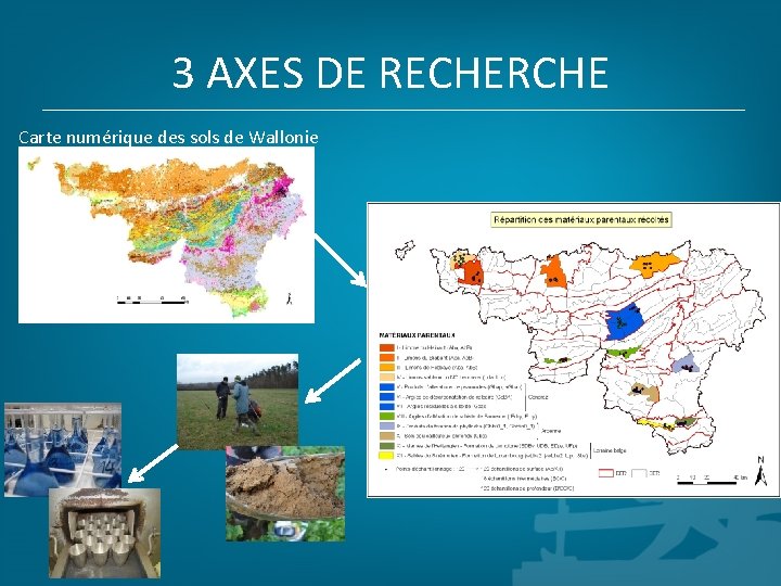 3 AXES DE RECHERCHE Carte numérique des sols de Wallonie 