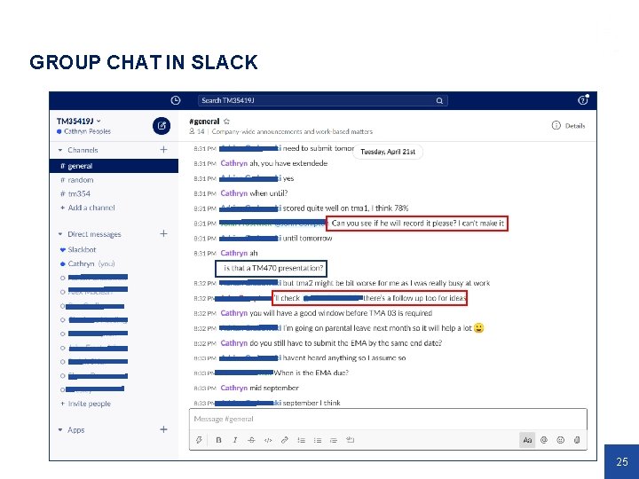GROUP CHAT IN SLACK 25 