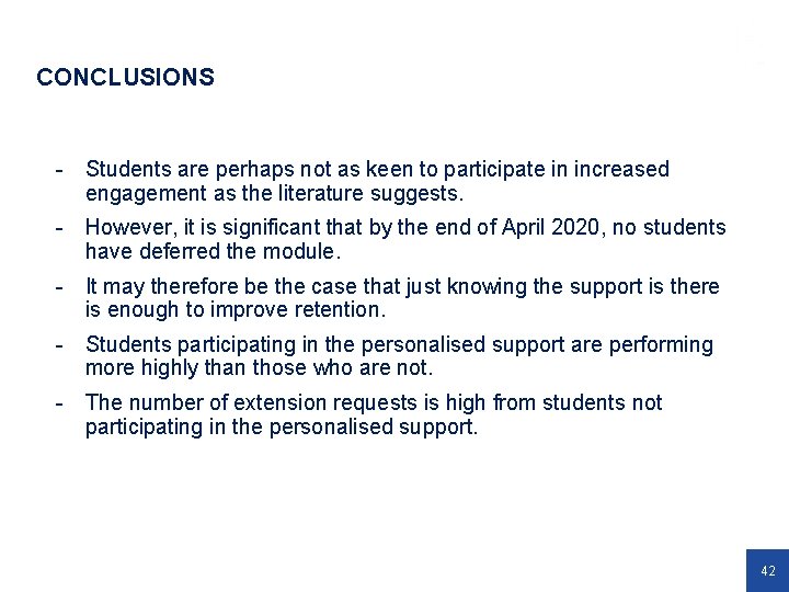 CONCLUSIONS - Students are perhaps not as keen to participate in increased engagement as