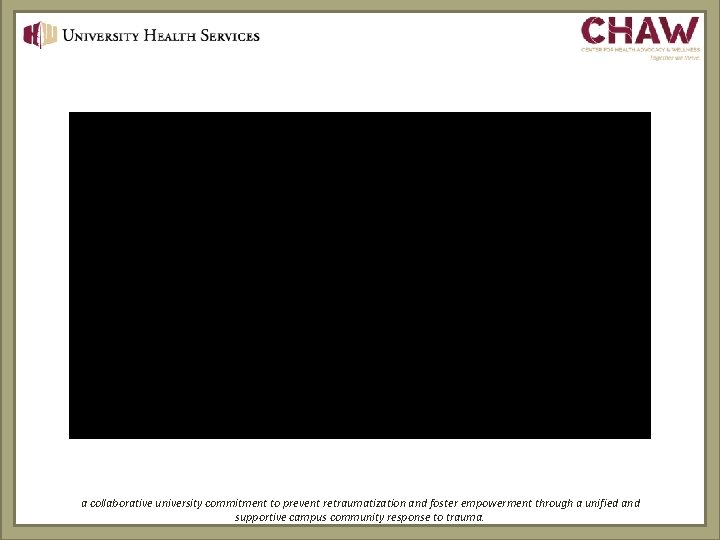 a collaborative university commitment to prevent retraumatization and foster empowerment through a unified and