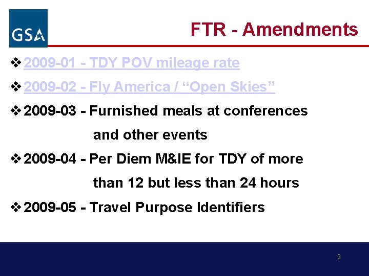 FTR - Amendments v 2009 -01 - TDY POV mileage rate v 2009 -02