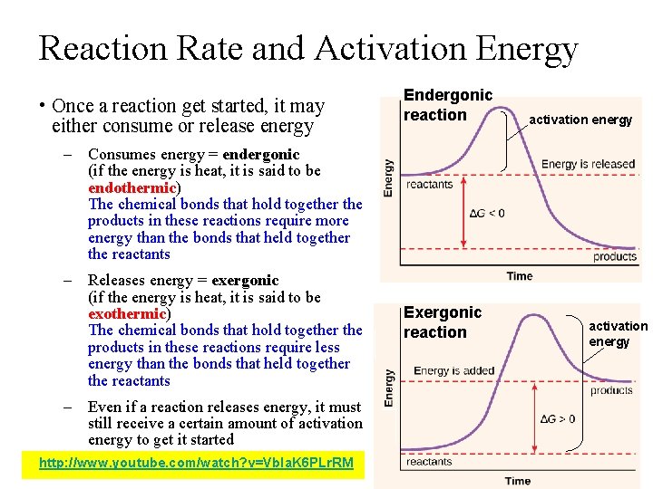 Reaction Rate and Activation Energy • Once a reaction get started, it may either