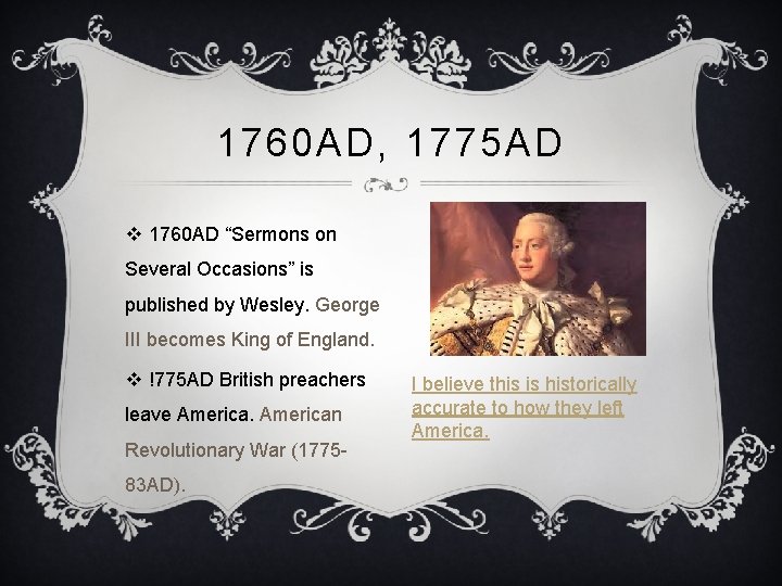 1760 AD, 1775 AD v 1760 AD “Sermons on Several Occasions” is published by