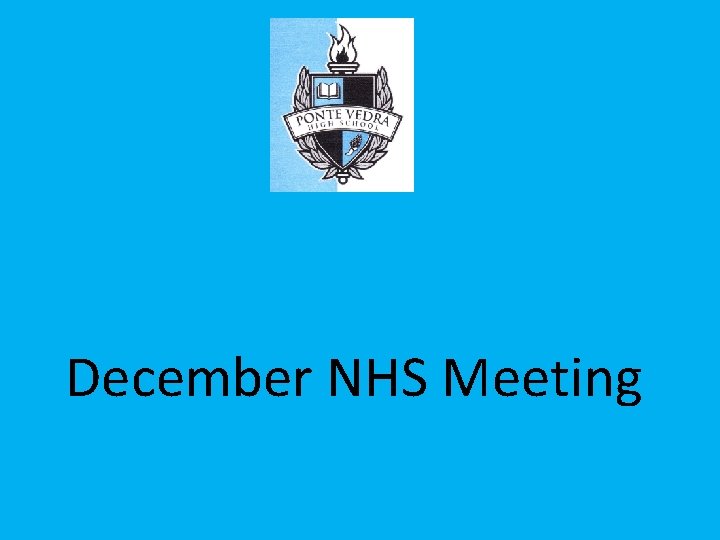 December NHS Meeting 