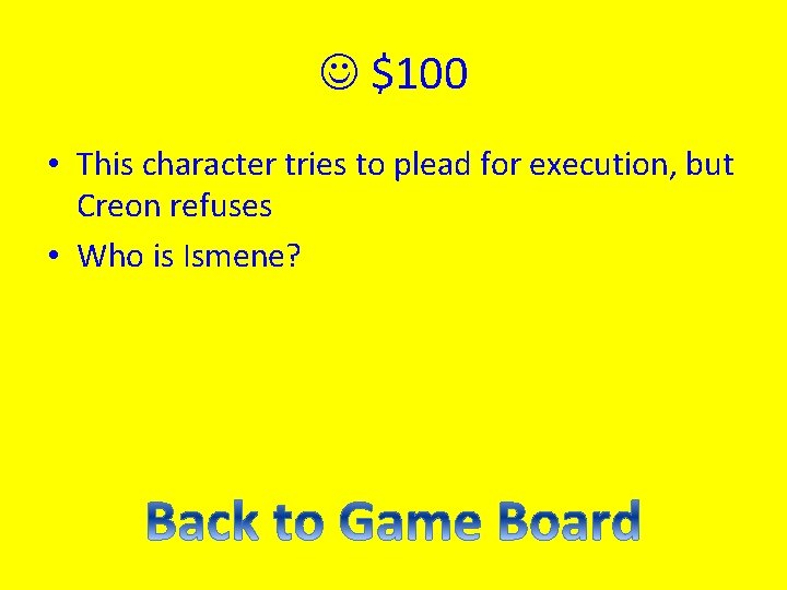  $100 • This character tries to plead for execution, but Creon refuses •