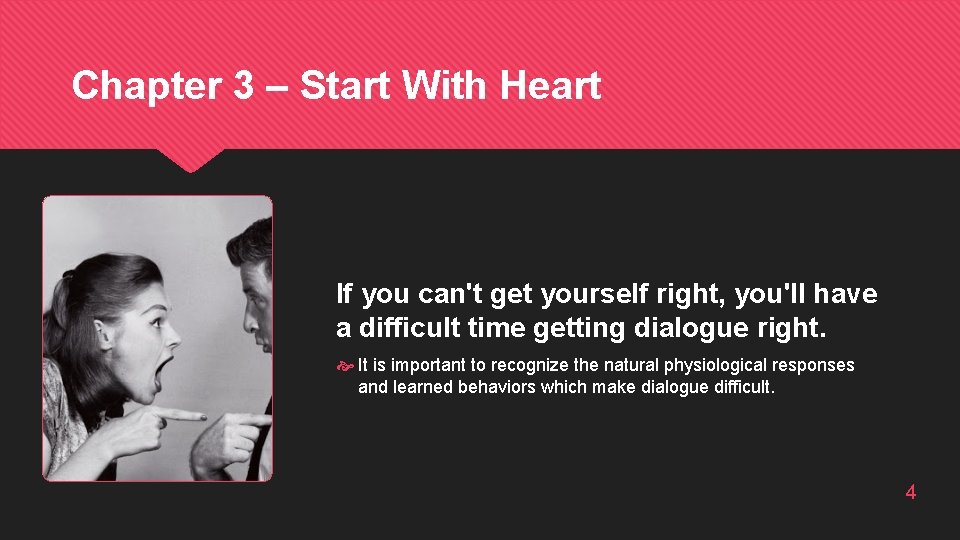 Chapter 3 – Start With Heart If you can't get yourself right, you'll have