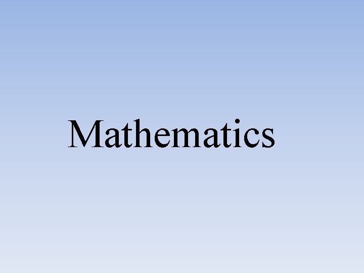 Mathematics 