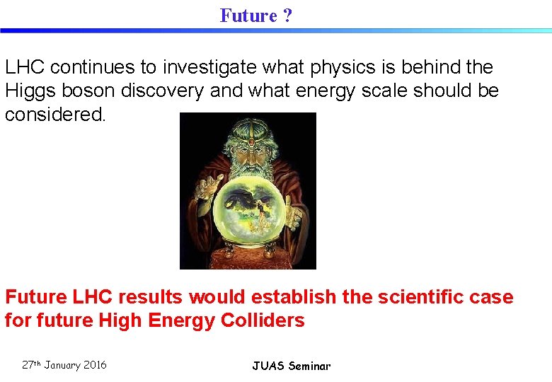 Future ? LHC continues to investigate what physics is behind the Higgs boson discovery
