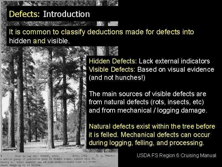 Defects: Introduction It is common to classify deductions made for defects into hidden and