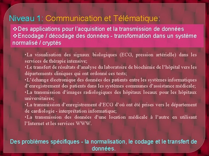 Niveau 1: Communication et Télématique: v. Des applications pour l’acquisition et la transmission de