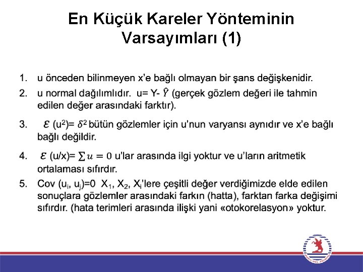 En Küçük Kareler Yönteminin Varsayımları (1) 