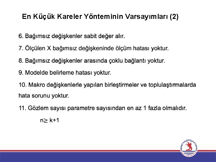 En Küçük Kareler Yönteminin Varsayımları (2) 