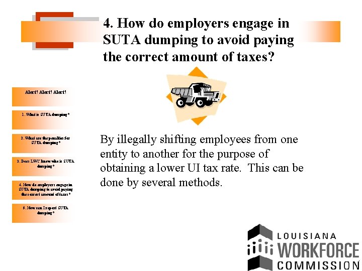 4. How do employers engage in SUTA dumping to avoid paying the correct amount