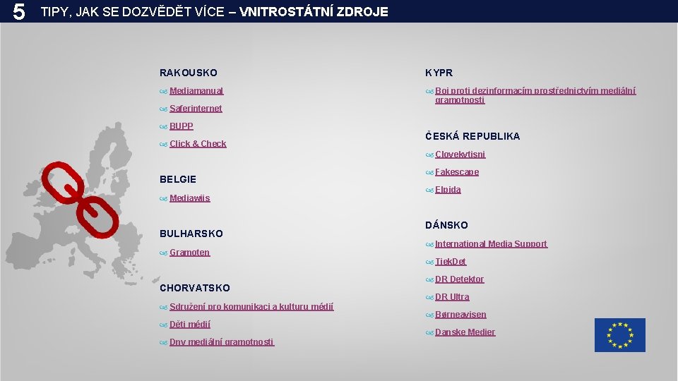 5 TIPY, JAK SE DOZVĚDĚT VÍCE – VNITROSTÁTNÍ ZDROJE RAKOUSKO KYPR Mediamanual Boj proti