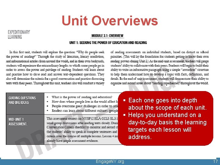 Unit Overviews § Each one goes into depth about the scope of each unit. Unit Overviews § Each one goes into depth about the scope of each unit.