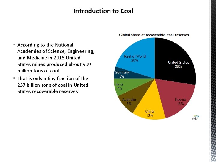 Introduction to Coal § According to the National Academies of Science, Engineering, and Medicine Introduction to Coal § According to the National Academies of Science, Engineering, and Medicine