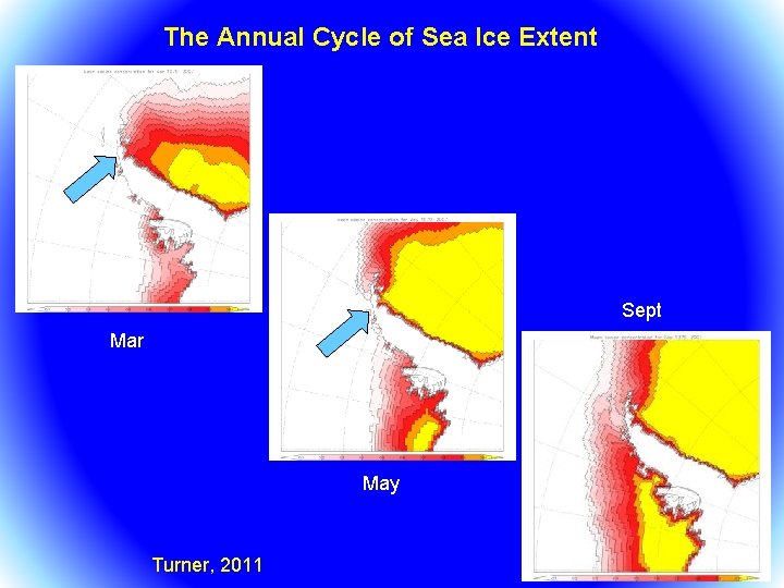 The Annual Cycle of Sea Ice Extent Sept Mar May Turner, 2011 