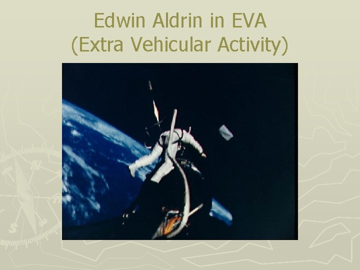 Edwin Aldrin in EVA (Extra Vehicular Activity) 