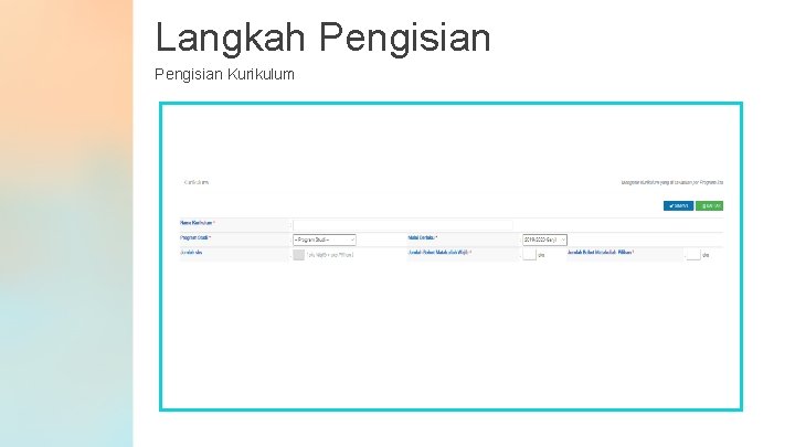 Langkah Pengisian Kurikulum 