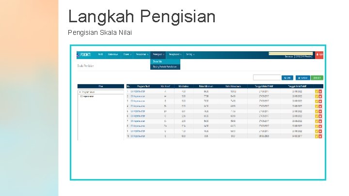 Langkah Pengisian Skala Nilai 