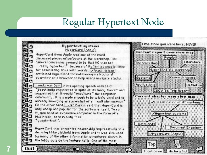 Regular Hypertext Node 7 T. Sharon-A. Frank 