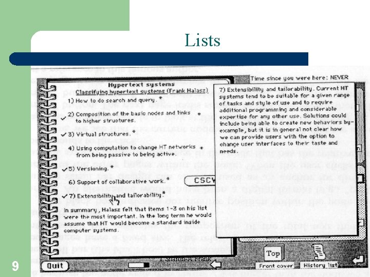 Lists 9 T. Sharon-A. Frank 