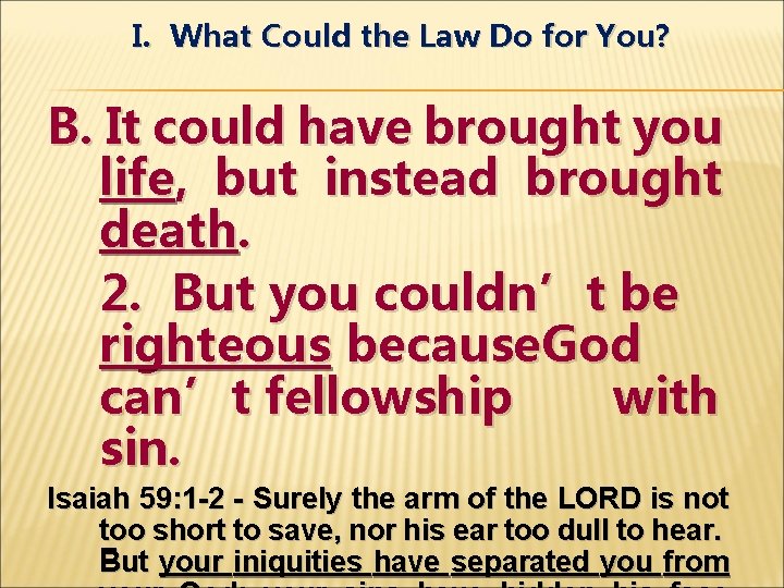 I. What Could the Law Do for You? B. It could have brought you