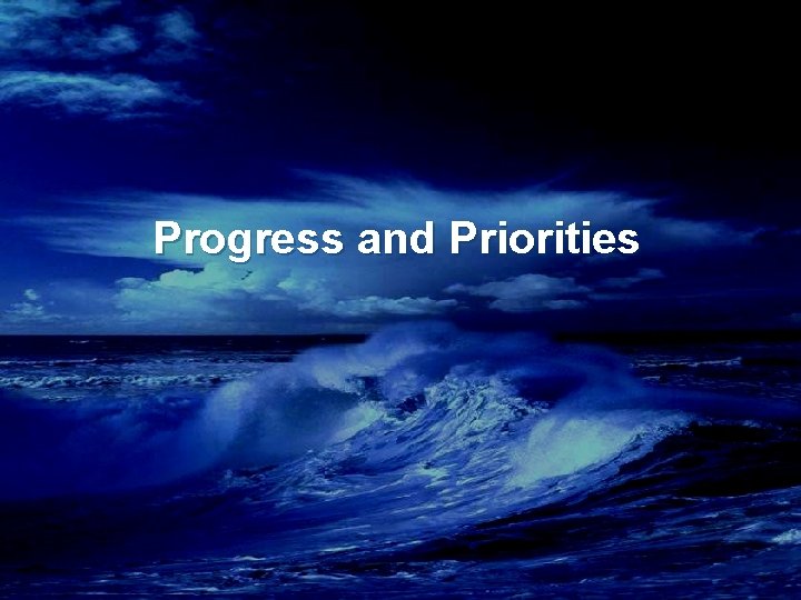 Progress and Priorities 