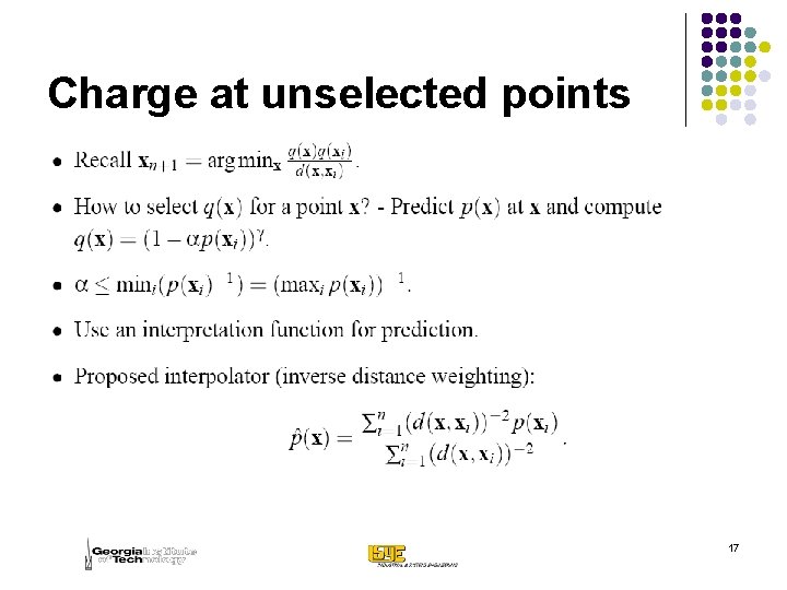 Charge at unselected points 17 