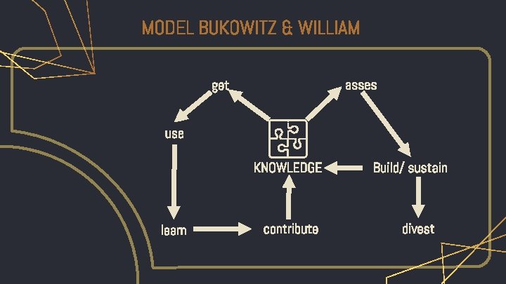 MODEL BUKOWITZ & WILLIAM asses get use KNOWLEDGE learn contribute Build/ sustain divest 