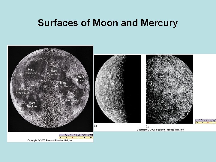 Surfaces of Moon and Mercury 