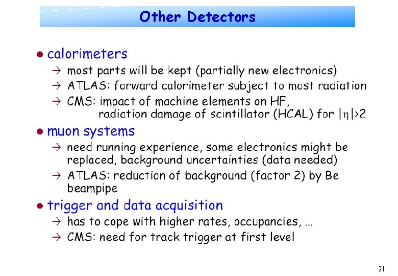 Other Detectors 21 