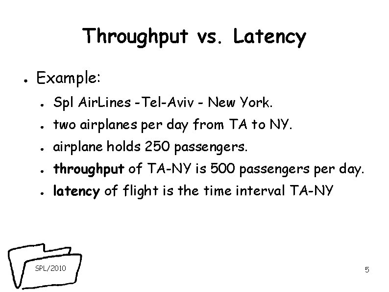 Throughput vs. Latency ● Example: ● Spl Air. Lines -Tel-Aviv - New York. ●