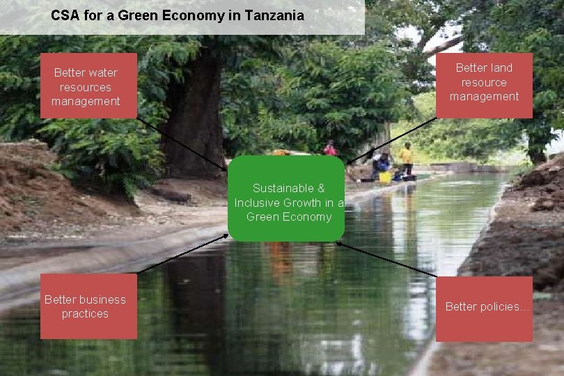 CSA for a Green Economy in Tanzania Programme Vision Better land resource management Better