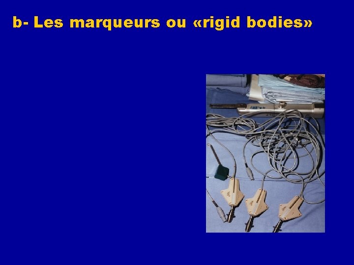 b- Les marqueurs ou «rigid bodies» • Ensemble de diodes infrarouges • Position connue