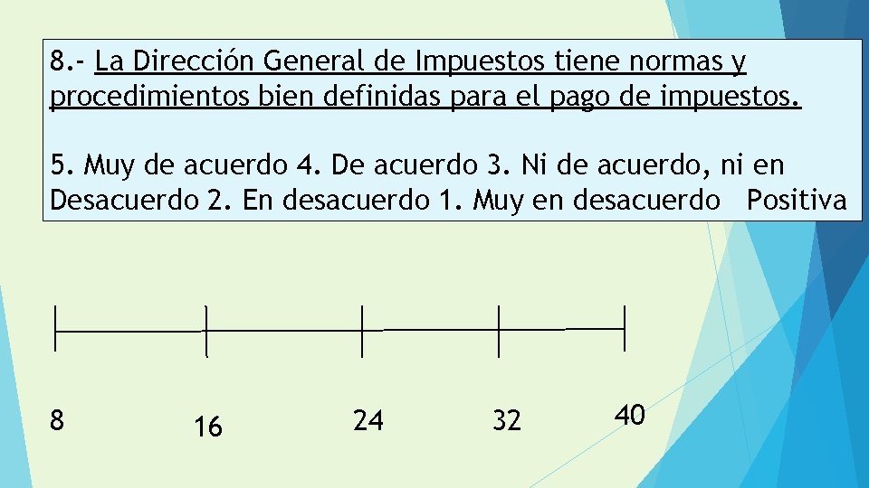 8. - La Dirección General de Impuestos tiene normas y procedimientos bien definidas para