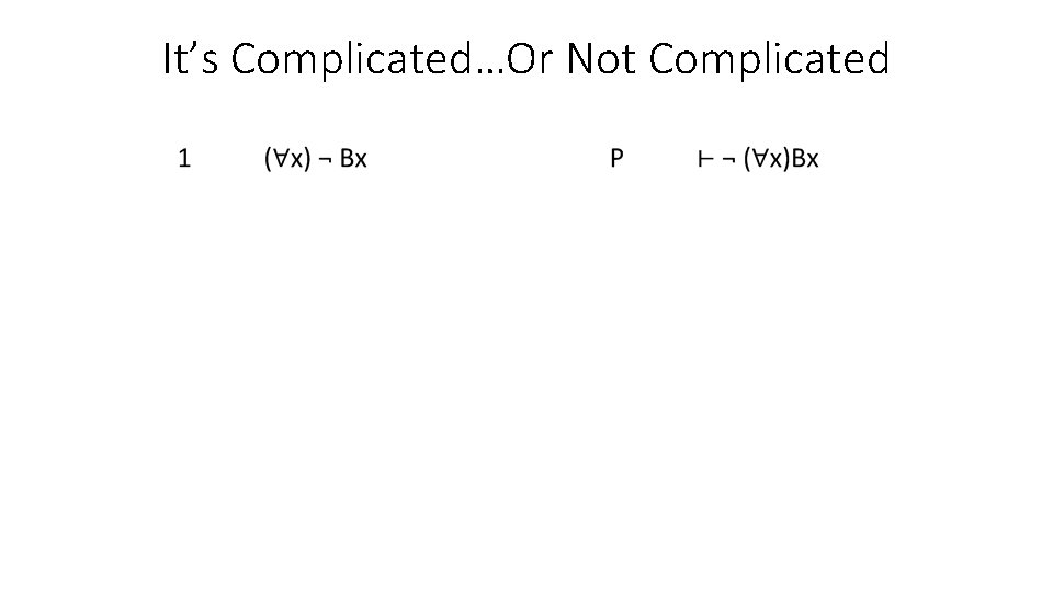 It’s Complicated…Or Not Complicated 