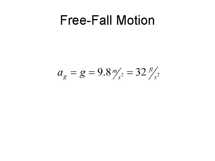 Free-Fall Motion 