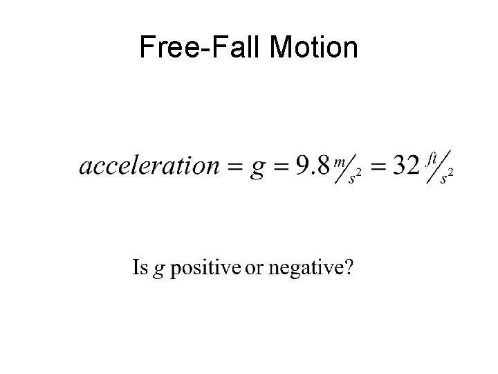 Free-Fall Motion 
