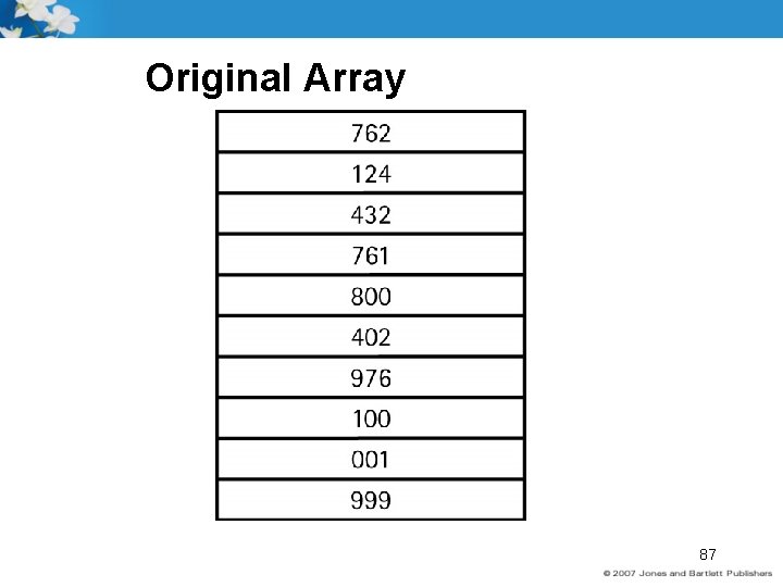 Original Array 87 